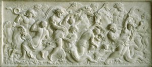 A tritonok által elhurcolt nereidákat ábrázoló dombormű (márvány)